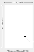 11x17 aluminum blank size diagram: 11 inch wide, 17 inch tall, 0.45mm thick