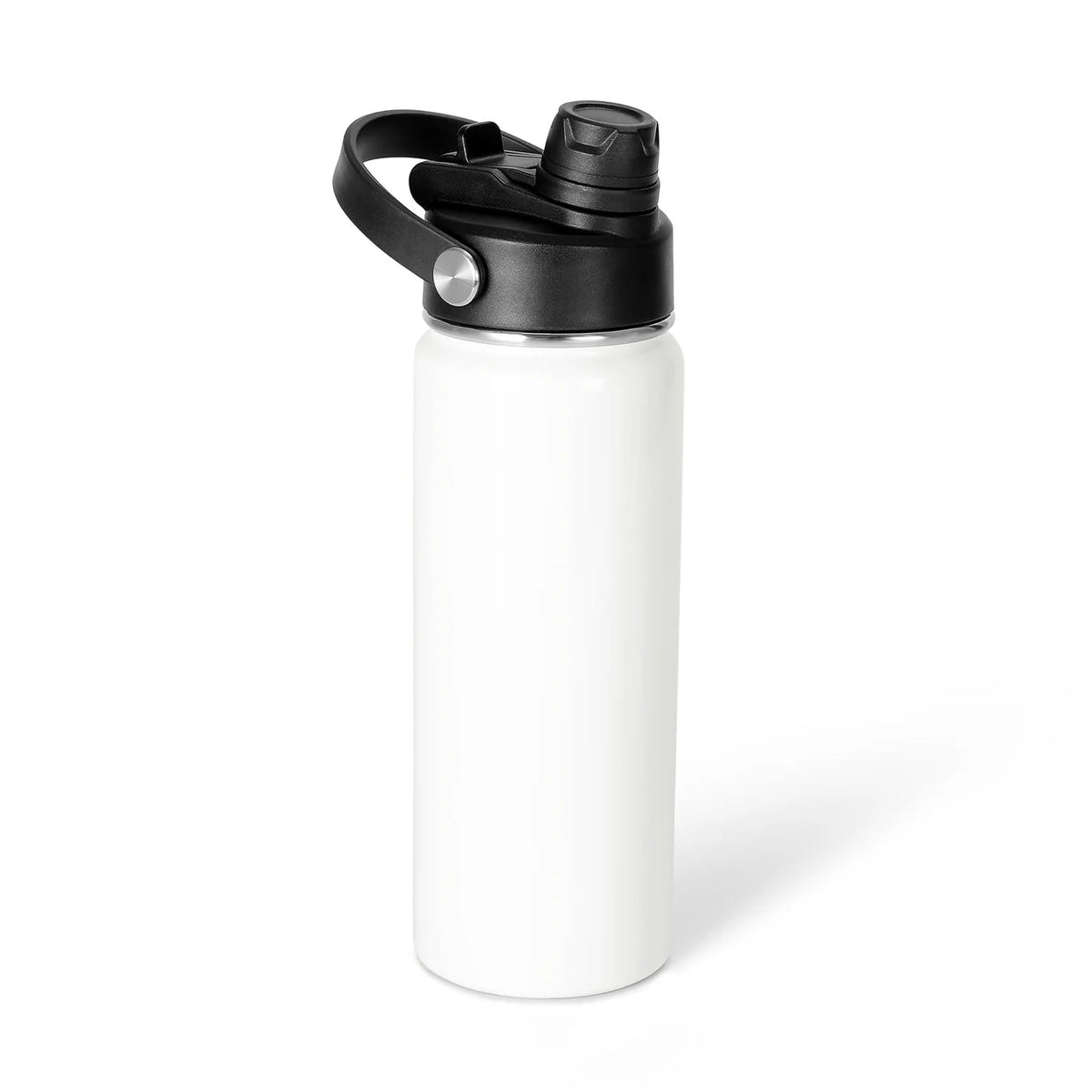White 18oz sport water bottle sublimation blank front view
