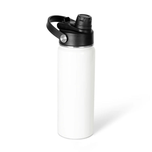 White 18oz sport water bottle sublimation blank front view