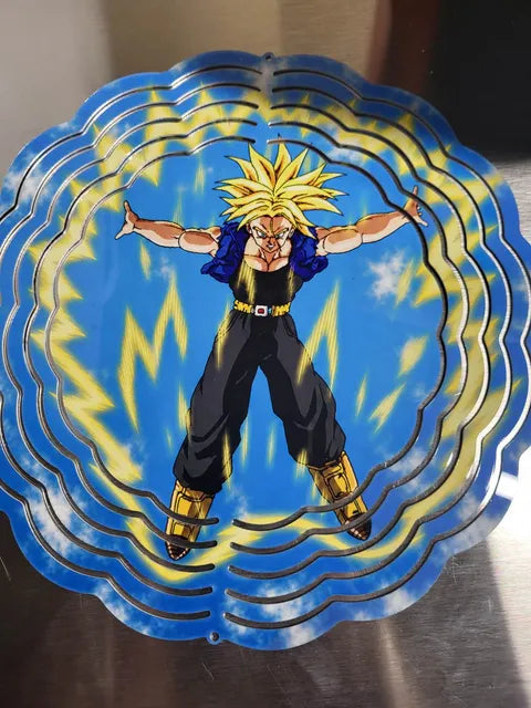 Trunks 8 inch wind spinner - Super Saiyan power up with lightning bolts