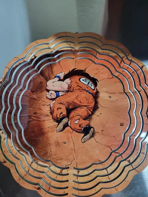 Yamcha 8 inch wind spinner - iconic death pose crater view