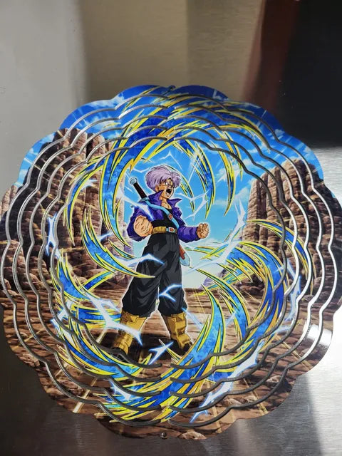 Trunks 8 inch wind spinner - sword stance with swirling energy aura