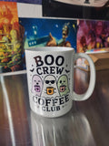 Boo Crew Coffee Club ghost mug with sublimation print