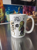 Coffee Makes Me Feel Alive skeleton and zombie mug with sublimation print