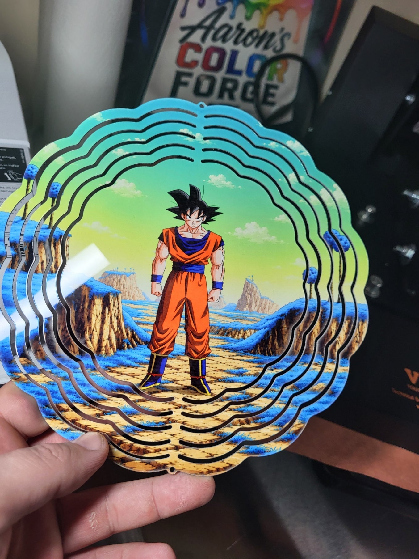 DBZ Goku Classic Wind Spinner 8 inch sublimation printed