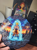 DBZ Goku Super Saiyan Wind Spinner 8 inch sublimation printed