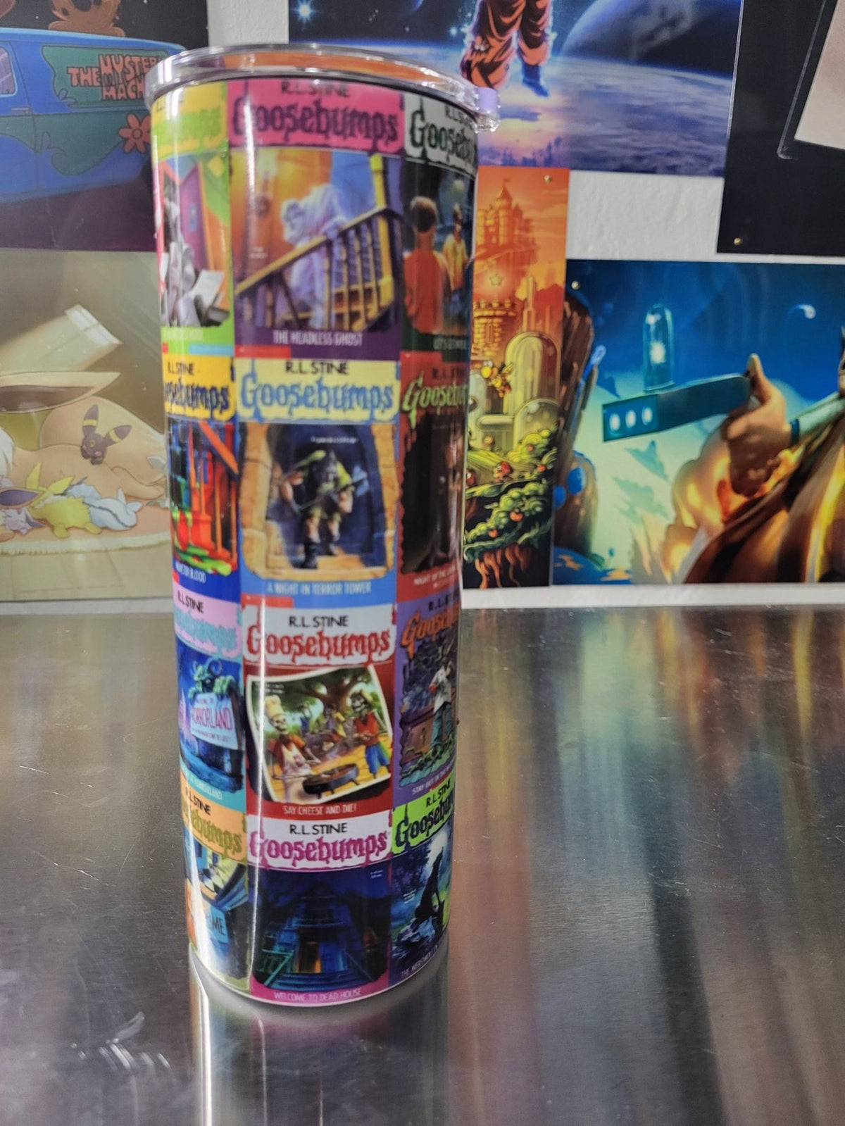 Goosebumps tumbler - book covers collage side 1