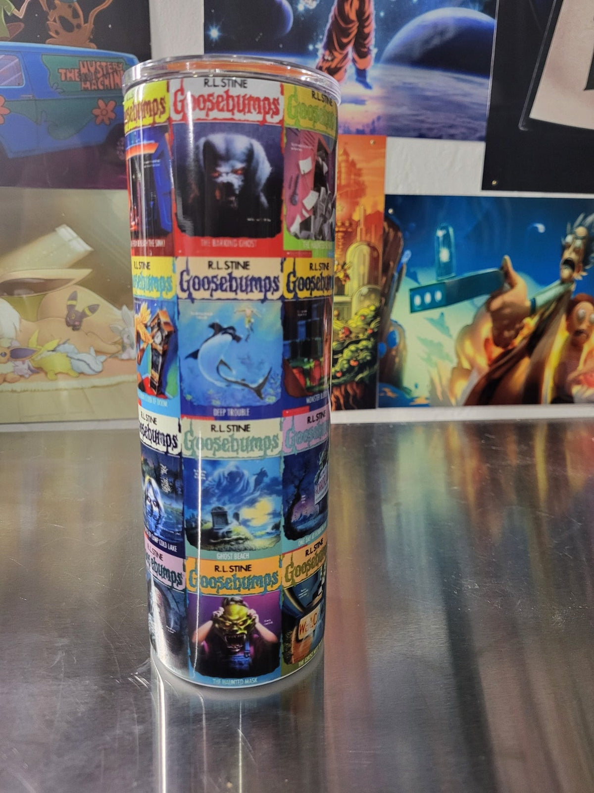 Goosebumps tumbler - book covers collage side 2