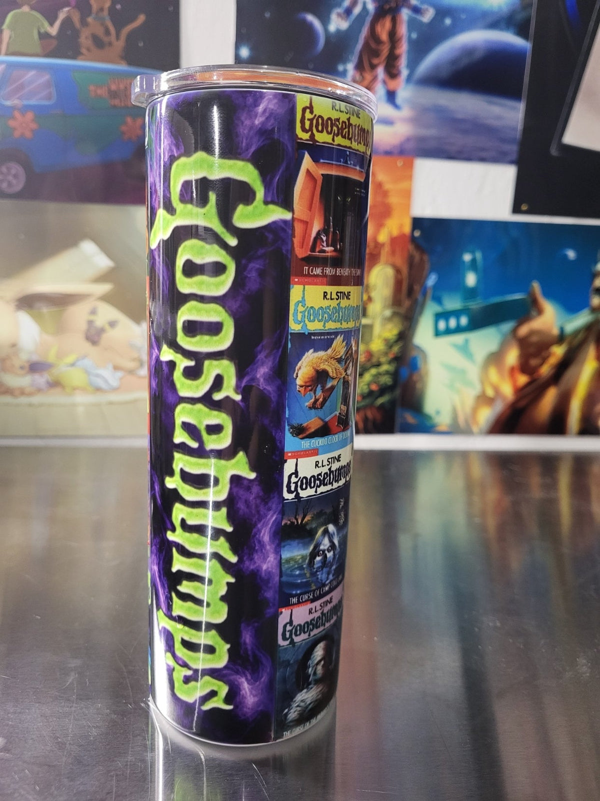 Goosebumps tumbler - mixed side with logo and covers