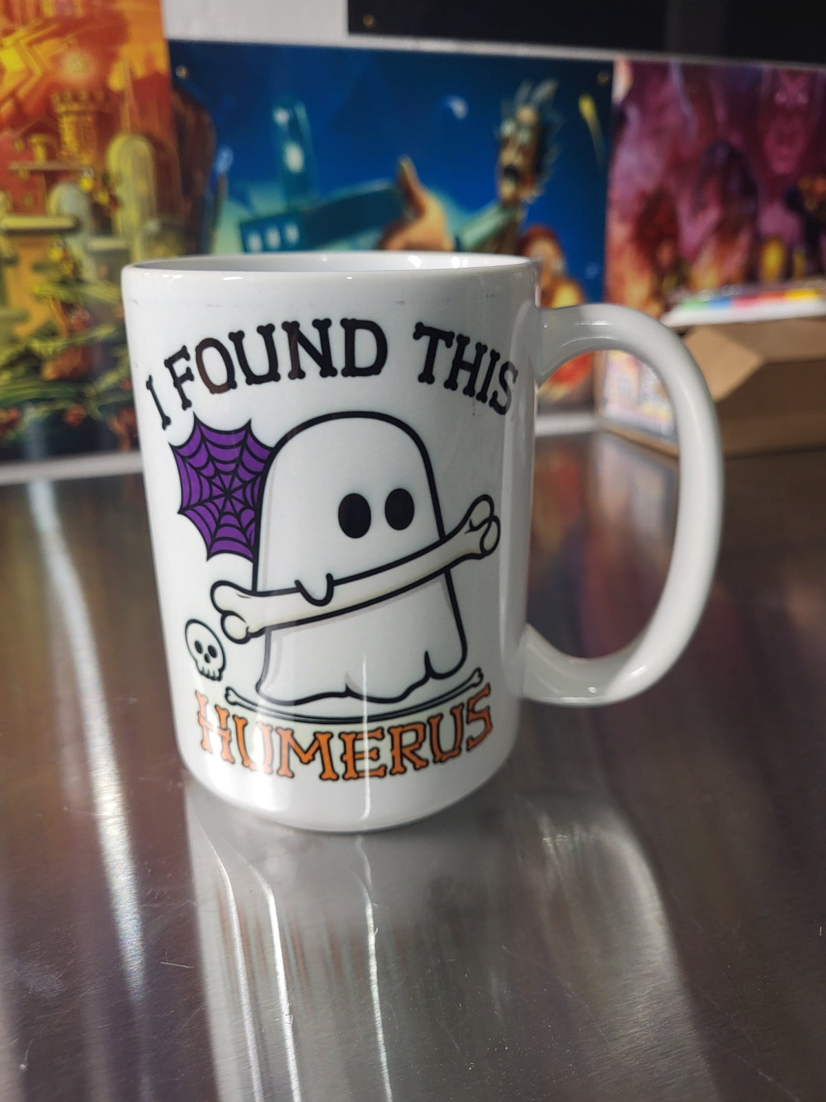 I Found This Humerus ghost holding a bone mug with sublimation print