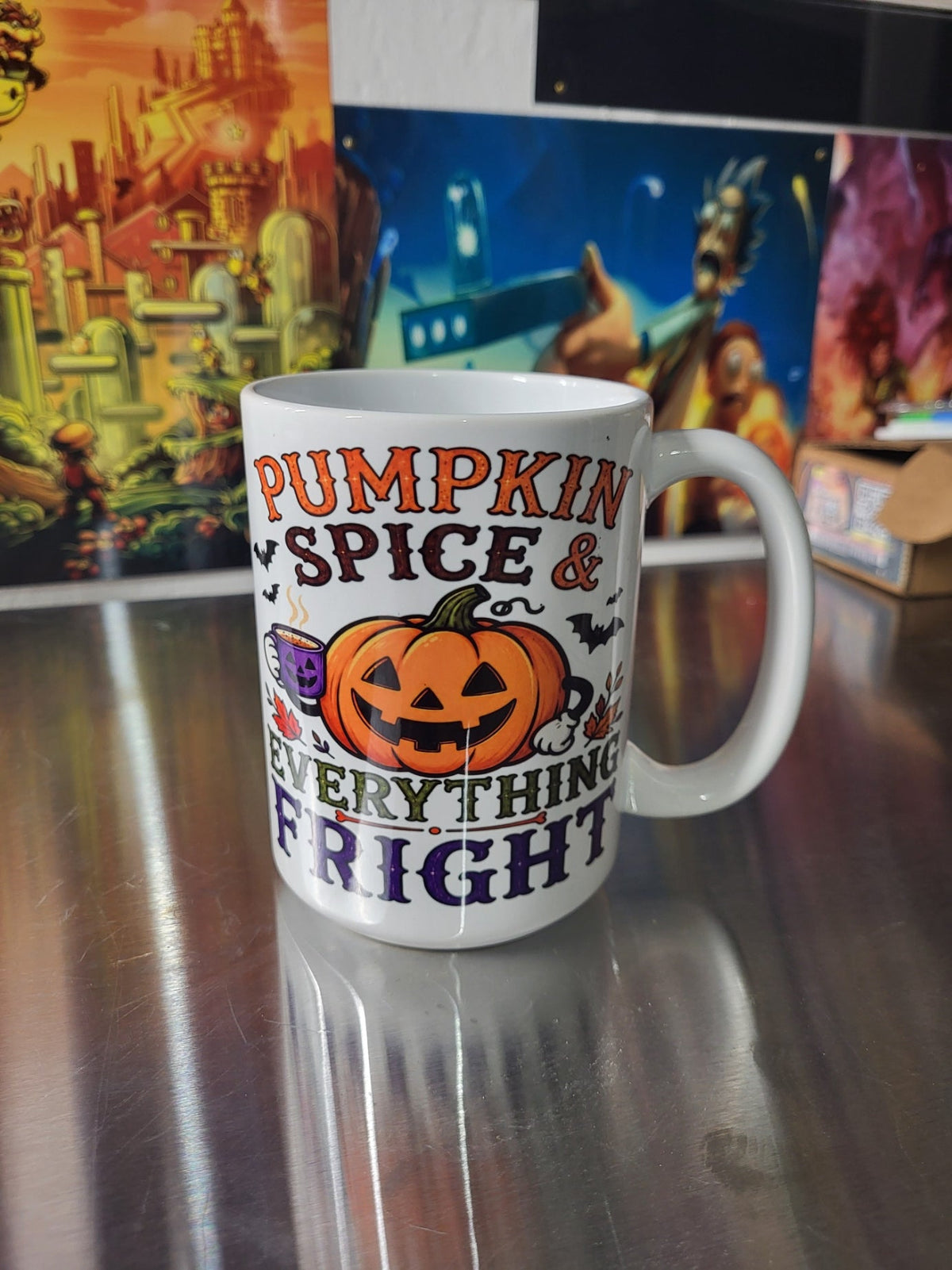 Pumpkin Spice and Everything Fright jack-o'-lantern mug sublimation print