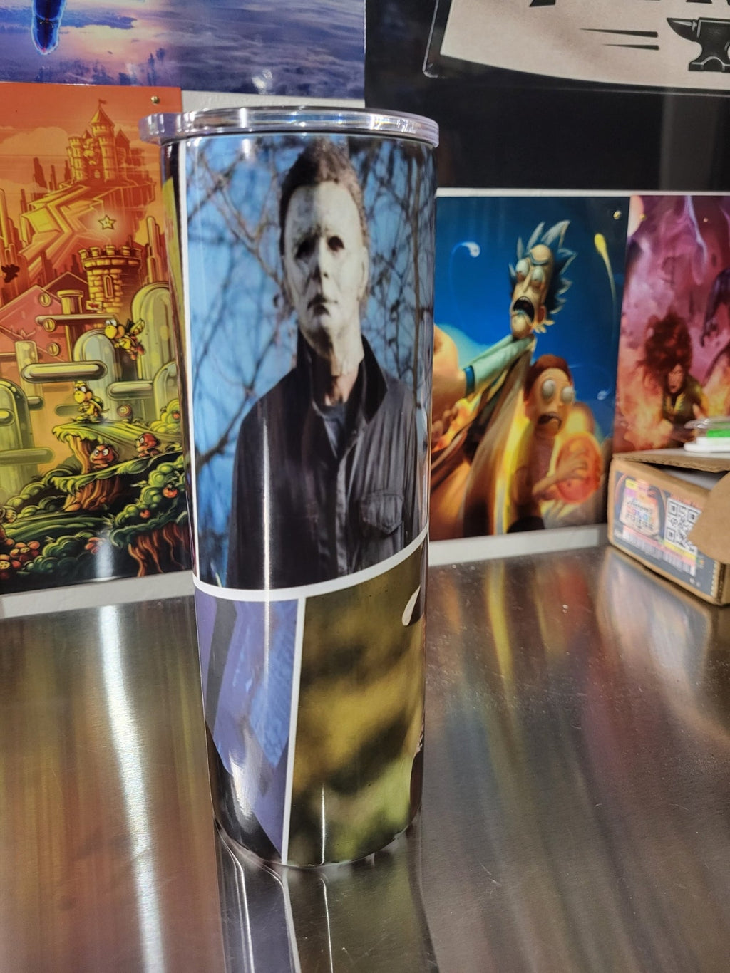 Halloween slasher tumbler side 2 featuring Michael Myers