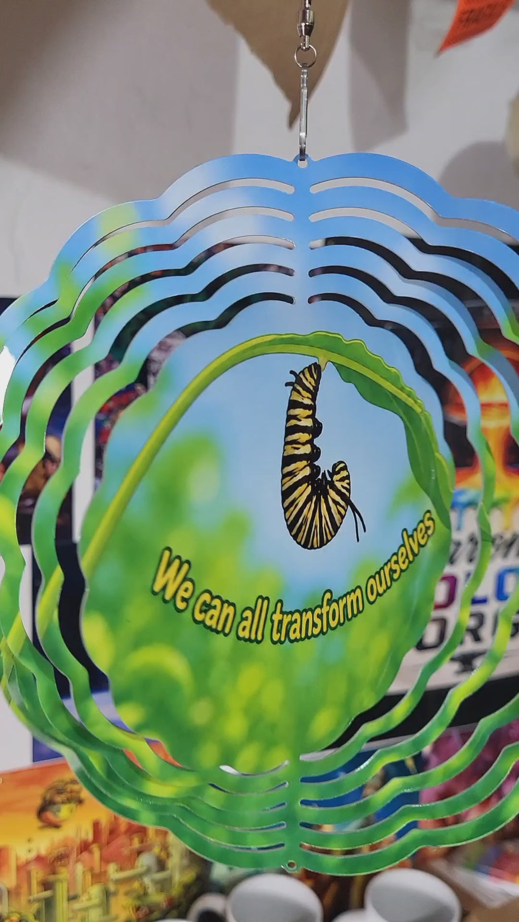 Caterpillar to Butterfly Inspirational Wind Spinner